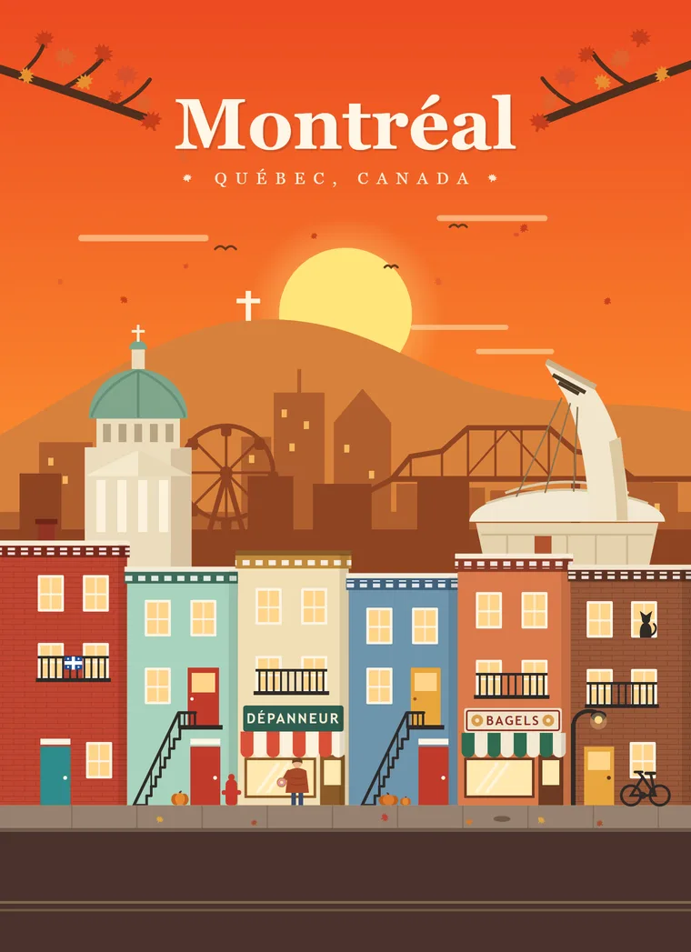 Affiche Klemstudio, Montréal en automne