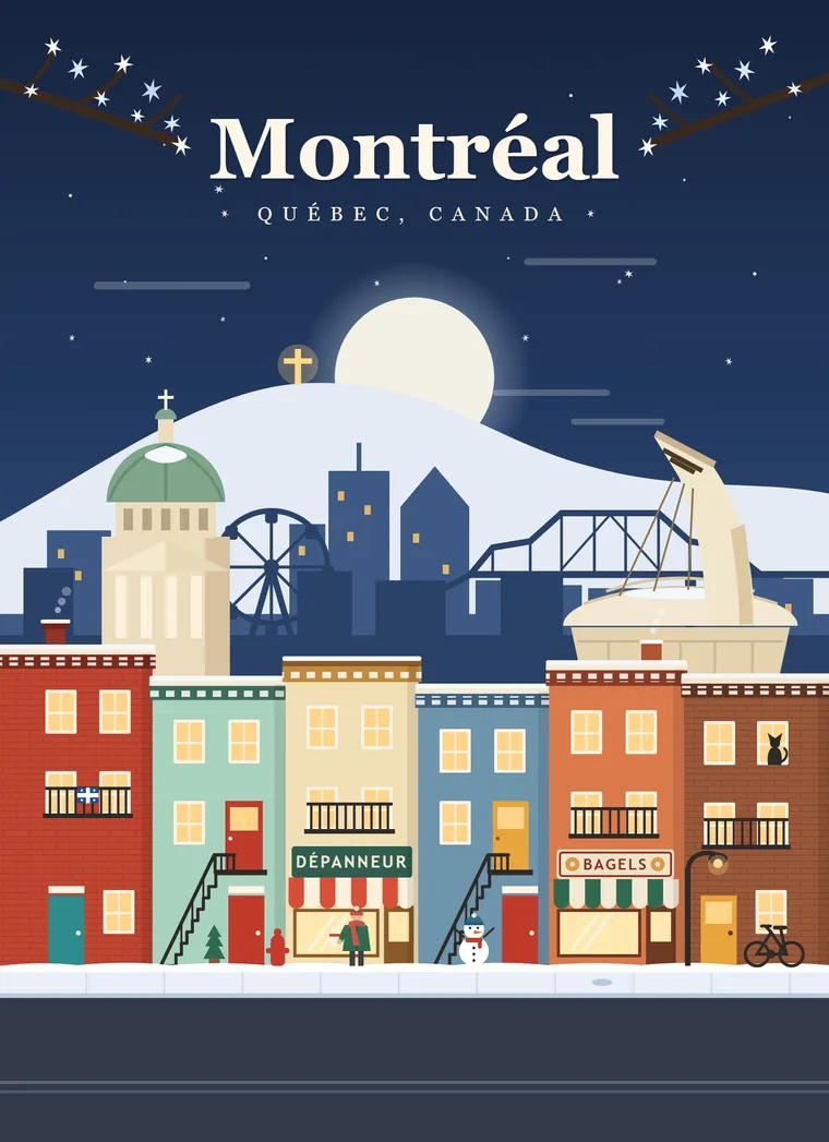 Affiche Klemstudio, Montréal en hiver