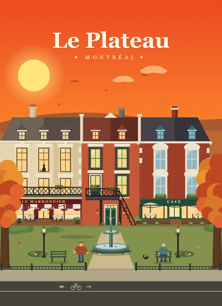 Affiche Klemstudio, Le Plateau en automne