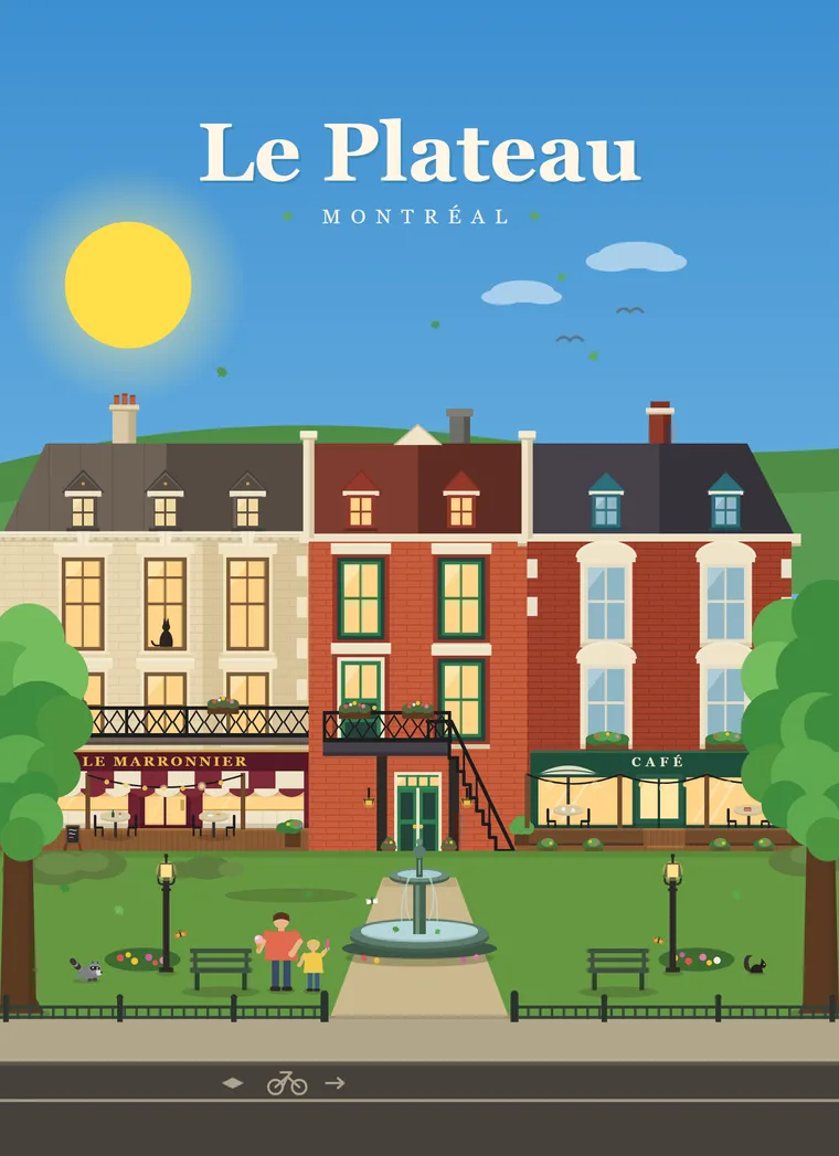Affiche Klemstudio, Le Plateau en été