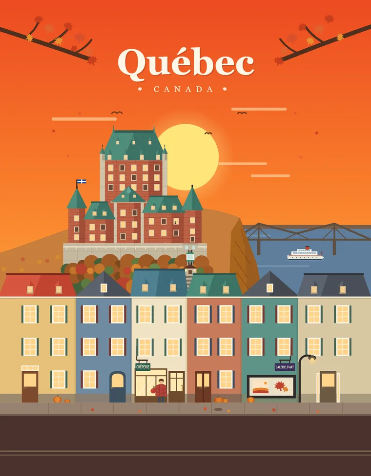 Affiche de Québec en automne