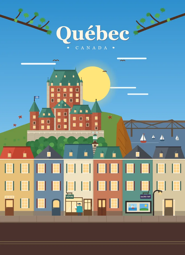Affiche Klemstudio, Québec en été