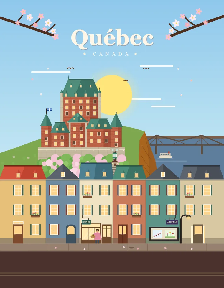 Affiche Québec au printemps, 8,5 × 11 po, Klemstudio
