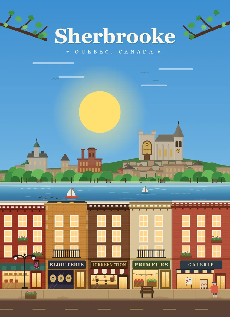 Affiche Klemstudio, Sherbrooke en été