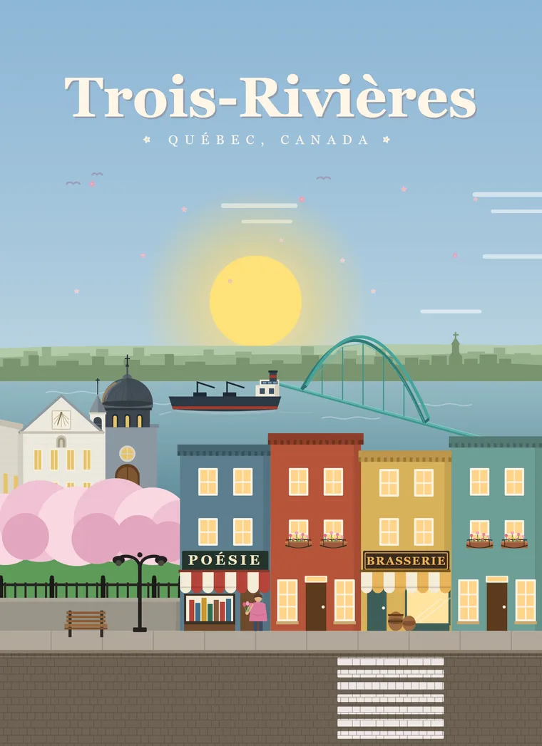 Affiche Klemstudio, Trois-Rivières au printemps